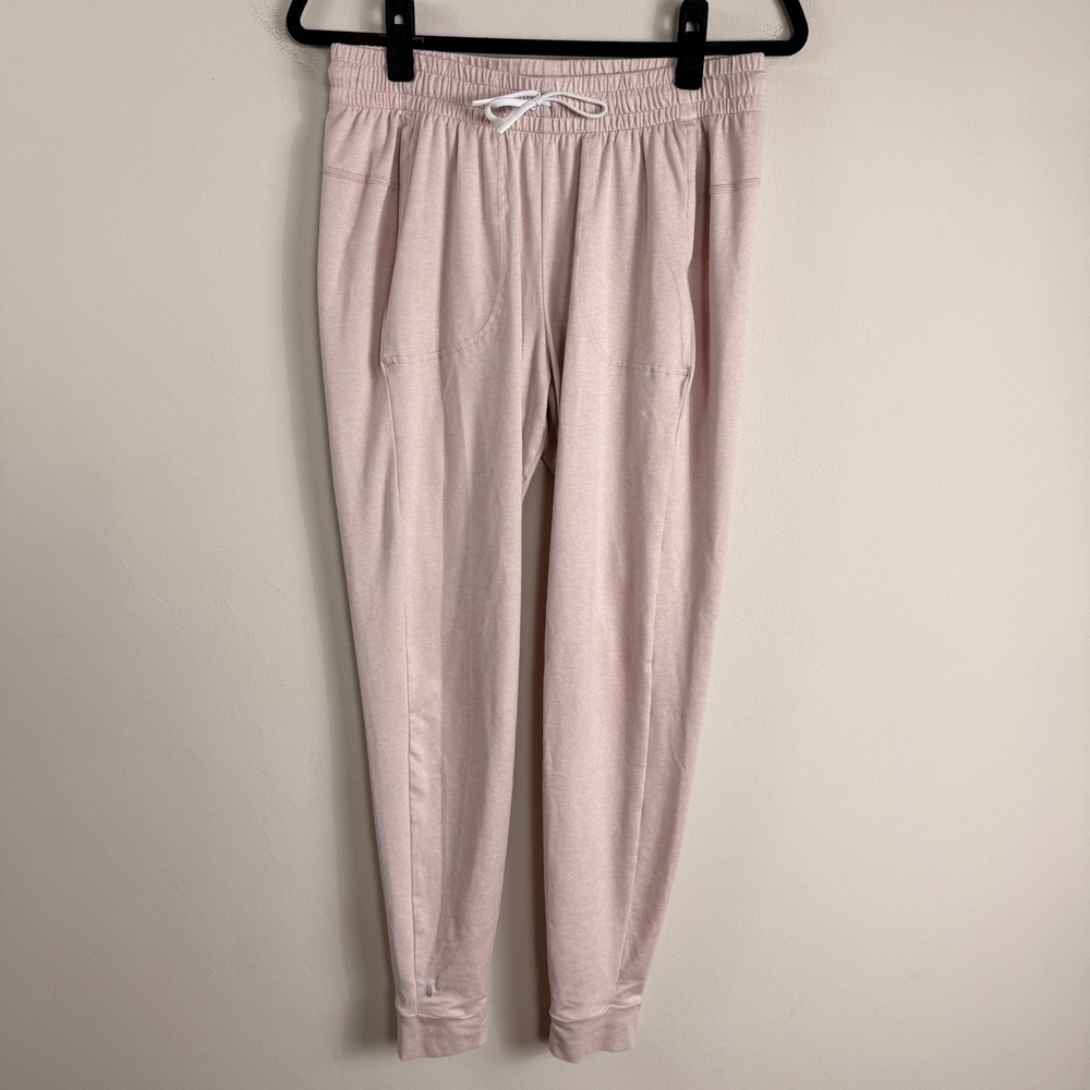 NOBULL Womens Heathered Pink Tapered Joggers High Rise Drawstring Pants Size S